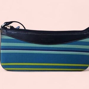Kate Spade Striped Y2K New York Shoulder Bag Blue Black